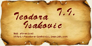 Teodora Isaković vizit kartica